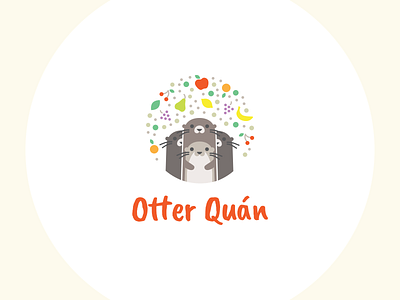 Otter Quán Branding branding bubbles bubbletea cafe coffee corporate design design family fruits happy illustration logo design otter otters smoothies vector