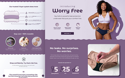 Jockey Worry Free ecommerce icons illustration landing page marketing retail web design