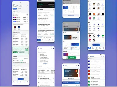 Banking and Finance: Mobile App accounts app design banking banking app cards concept credit cards design exploration finance investments loans material design mobile app mobileapp mutual fund mutual funds nav profiles ui ux
