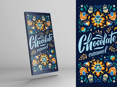 Chocolate package design | Lettering and Folkart calligraphy chocolate design digital lettering folkart handlettering illustration lettering letters package design packaging procreate typogaphy
