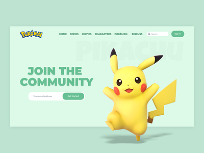 Pokémon fan website anime anime art animeart art cartoon cartoon character design fan fan website fansite pikachu pokémon pokémon go ui ux web web design webdesign website website design