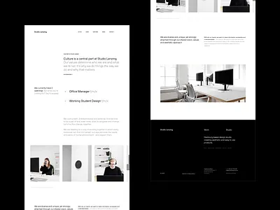 Studio Lenzing Jobs Page agency website jobs jobs page minimal studio lenzing ui