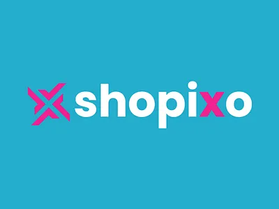 Shopixo branding design illustration logo minimal typography vector