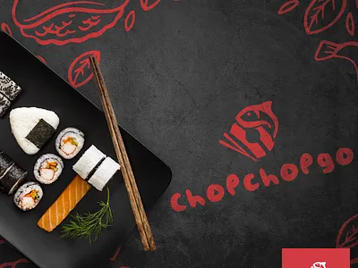 Chopchopgo Mockup branding design illustration logo minimal mockup restaurant typography vector