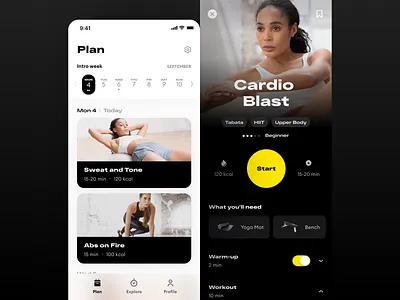 Personal Fitness UI app app design figma fitness fitness app ios app ui workout workout app