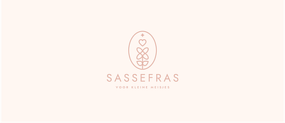 Sassefras baby brand cute design feminine flower girl logo logo design minimal modern pastel pink