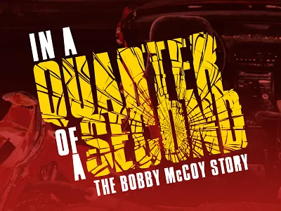 Quarter of a Second Design (IN USE) brochure broken design distruction effect epic graphic handout print red shatter shattered story testimonial testimony tract typographic typography typography design yellow