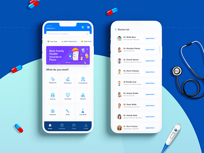Medical Mobile App branding clean ui ux design doctor app doctor appointment doctor logo doctorapp doctors flat ui ux web uidesign ux vector