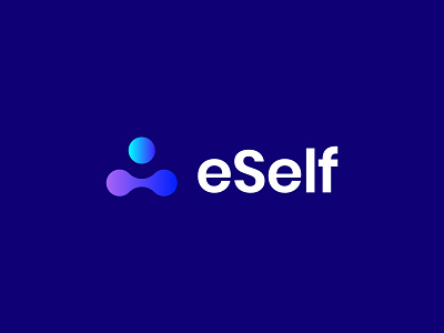 eSelf logo blue branding eself graphic design human logo logotype