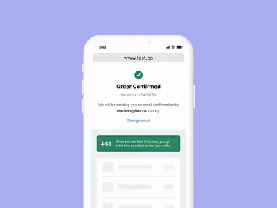 Order Confirmed checkout design ecommerce fast mobile