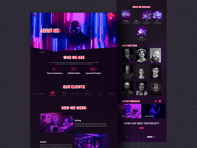 AR/VR Company About Page ui design web design website design
