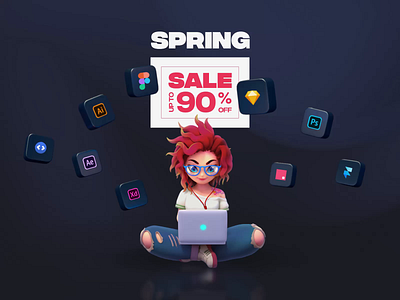 Spring Sale 2021 assets icons illustrations sale ui8