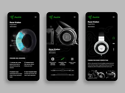 Razer Kraken Forged Edition app branding design figma graphicdesign ui uidesign uiux uiux design ux