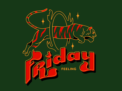 TGIF circus design drawing friday hoop illustration lettering logo tiger typography