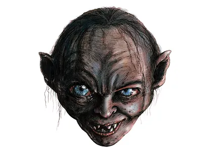 Gollum Drawing digital art digital painting gandalf goblin gollum hobbit illustration ink pen inktober lord of the rings markers monster procreate art sketch tolkein