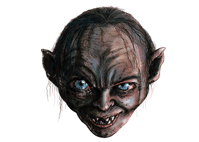 Gollum Drawing digital art digital painting gandalf goblin gollum hobbit illustration ink pen inktober lord of the rings markers monster procreate art sketch tolkein