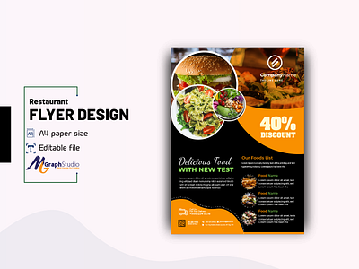 Restaurant flyer design or food leaflet design creative filyer flyer template food flyer food leaflet food menu food promotional post menu design poster print materils professional flyer restaurant flyer