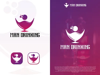 MAN DRINKING app app icon logo brand identity branding colorful logo creative logo design dribbble drink flat gdboostwork graphic design icon logo logo design minimal modern logo modren logo typography vector