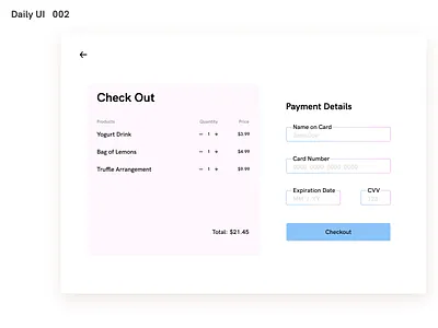 Daily UI 002 - Checkout checkout page dailyui dailyui 002 mockup ui