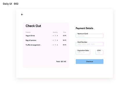 Daily UI 002 - Checkout checkout page dailyui dailyui 002 mockup ui