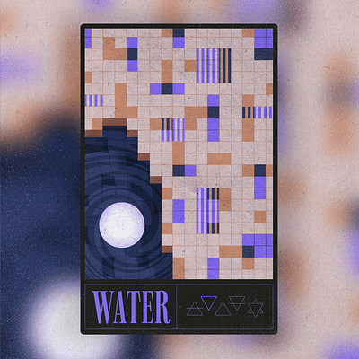 Water card cards ui collectibles collection elements geometric graphic design illustration magic mystical nft procreate texture trading water