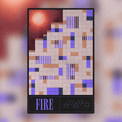 Fire cards collectibles elements fire geometric geometric illustration graphic design illustration magic mystical nft procreate texture trading