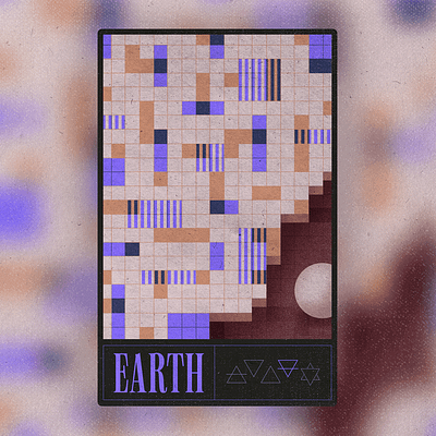 Earth card cards collectibles crypto art earth elements geometric graphic design illustration magic mystical nft procreate texture trading