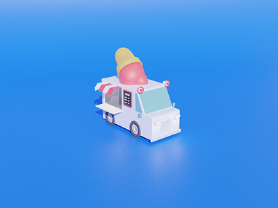 Ice Cream Truck 3d art blender cute design dessert food ice cream illustration summer truck