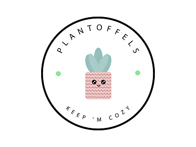 Plantoffel Logo illustrator knitted logo plants