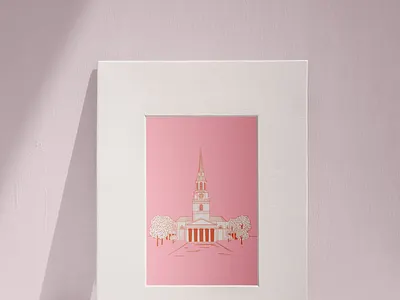 Wait Chapel Print - Wake Forest University branding demon decons design digital painting flat icon illustration illustrator logo north carolina typography vector wake forest university winston salem