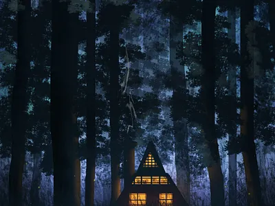 Forest House colorful digital digital art digital illustration digital painting digitalart glow illustraion illustration illustration art