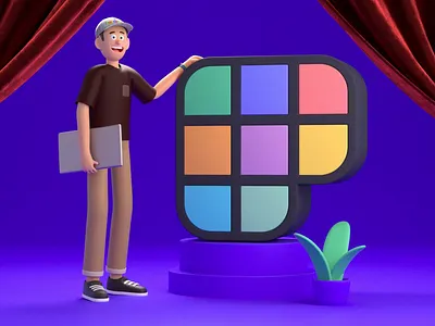 Thank you ❤ Polywork 3d animation c4d cloth curtains goodbye job octane physics polywork sim stage thank you velvet