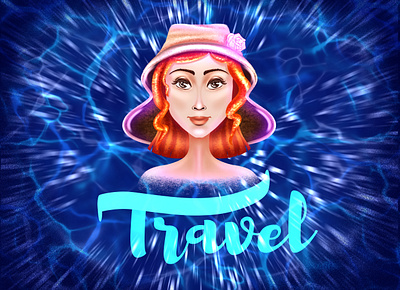 Travel art artwork avatar design drawing fashion girl icon illustration procreate sea sketch summer travel