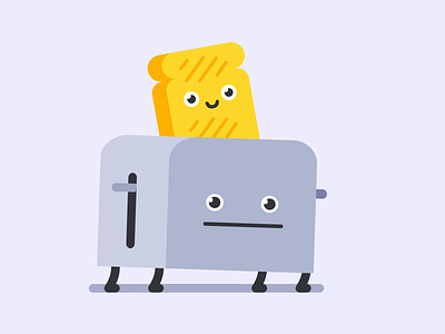 2D Illustration Cheerful Toaster Animation 2d animation art cartoon character design drawing illustration logo vector