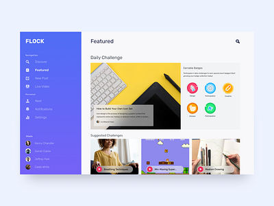 Flock - Featured Page adobe app branding design figma icon illustration typography ui vector web