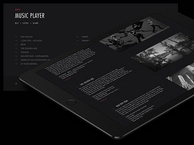 Woodkid | Music Video Player app dark dark theme design figma interface ios ipad minimal music music player playlist ui user experience user interface ux video video player web design woodkid