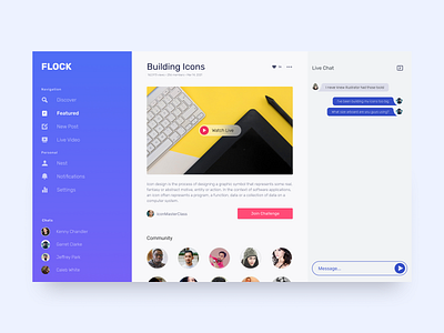 Flock - Featured Challenge adobe app branding design figma typography vector webdesign