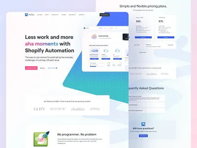New marketing website for the MESA application automations interface minimal shopify ui ux web workflow builder