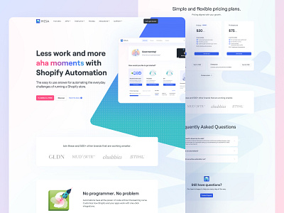 New marketing website for the MESA application automations interface minimal shopify ui ux web workflow builder