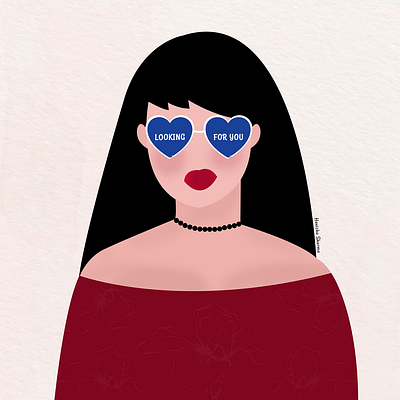 Looking For You artist artwork blue designer dribbble best shot famous girl girl character girl illustration girlart graphic design illustration love popular red lips wine woman womanillustration