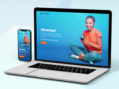 Landing Page de agradecimiento Entel design ui web