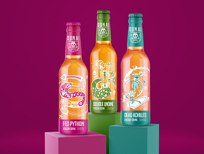 DUNAI crazy drinks. Logo & packaging bestofpackaging bootle branding design dribble drink drinkpackaging graphic identity identity design illustraion logo package packaging packaging design packagingpro print product