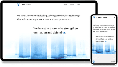 J2 Ventures website ui