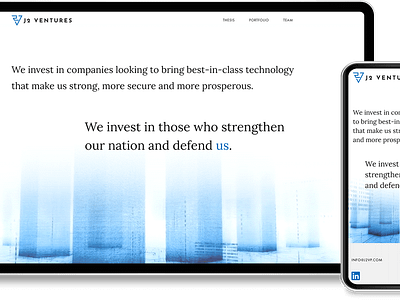 J2 Ventures website ui