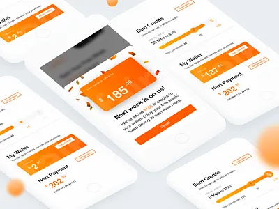 Rideshare reward program bar clean design fair mobile mobile app mobile ui progress far rewards uiux