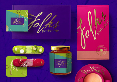 Identity and packaging design for Folks patisserie best logo branding design identity identity design illustration logo logotype pack package packagedesign packaging packaging design print vector