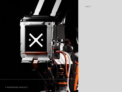 BOT(1) 3d blender bot bots cgi design metal nft orange reflective render rendering robot trending white
