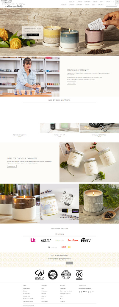 Prosperity Candle birthday brand design branding candles design ui ux web development webdesign website