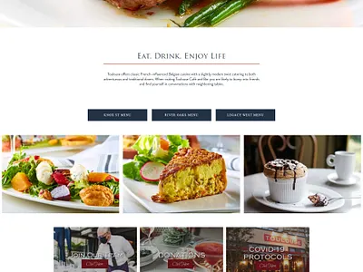 Toulouse Cafe and Bar branding cooking food and drink foodie ui ux web design web development website