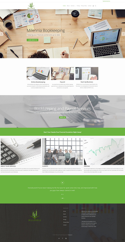 Millennia Book Keeping accounting book branding design keeping ui ux webdesign website